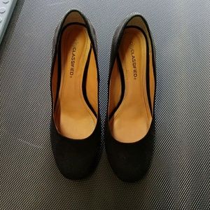 Women's black suede high heels...3 1/2 inches high